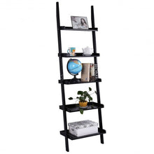 Load image into Gallery viewer, 5-Tier Leaning Wall Display Bookcase-Black