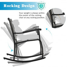 Load image into Gallery viewer, 3 Pcs Patio Rattan Rocking Chair Bistro Set with Coffee Table for Poolside Lawn