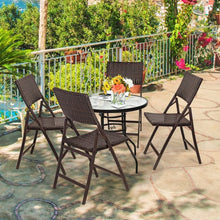 Load image into Gallery viewer, Set of 2 Patio Rattan Folding Portable Dining Chairs