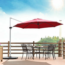 Load image into Gallery viewer, 11' Patio Offset Cantilever Umbrella 360° Rotation Aluminum Tilt-Red