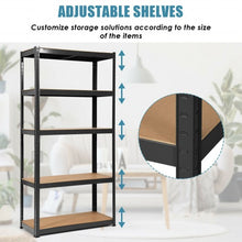 Load image into Gallery viewer, 72" Storage Shelf Steel Metal 5 Levels Adjustable Shelves-Black