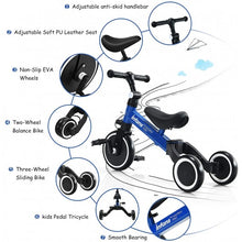 Load image into Gallery viewer, 3 in 1 3 Wheel Kids Tricycles with Adjustable Seat & Handlebarfor Ages 1-3-Blue