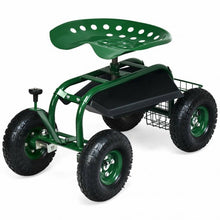 Load image into Gallery viewer, 4-Wheel Rolling Garden Cart Work Seat