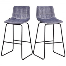Load image into Gallery viewer, Set of 2 Velvet Bar Stools Pub Kitchen Chairs