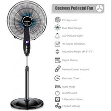 Load image into Gallery viewer, 16" Adjustable Oscillating Pedestal Stand Fan