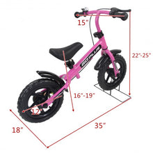 Load image into Gallery viewer, 12" Three Colors Kids Bike Bicycle with Brakes and Bell-Pink