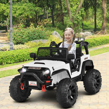 Load image into Gallery viewer, 12V Kids Ride On Truck RC Motorized Car with Spring Suspension and MP3 -White