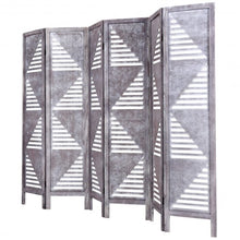 Load image into Gallery viewer, 6 Panel Wood Folding Freestanding Hollow-out Designed Room Divider