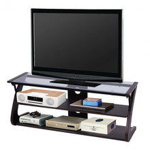 Load image into Gallery viewer, 3-Tier Tempered Glass Top Media Console TV Stand