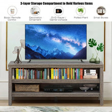 Load image into Gallery viewer, 3-Tier TV Stand Console Cabinet for TV's up to 45" with Storage Shelves-Gray