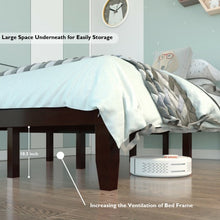 Load image into Gallery viewer, 14" Full Size Wood Platform Bed Frame with Wood Slat Support-Brown
