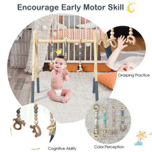 Load image into Gallery viewer, 3 Wooden Baby Teething Toys Hanging Bar-Gray
