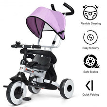 Load image into Gallery viewer, 4-in-1 Kids Baby Stroller Tricycle Detachable Learning Toy Bike-Pink