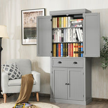 Load image into Gallery viewer, Cupboard Freestanding Kitchen Cabinet w/ Adjustable Shelves-Gray