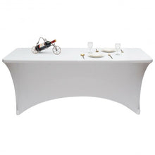 Load image into Gallery viewer, 2 Pcs 6 Ft Rectangular Spandex Tablecloth Fitted Wedding-White