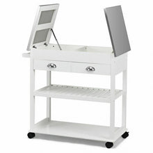 Load image into Gallery viewer, Stainless Steel Mobile Kitchen Trolley Cart With Drawers & Casters-White