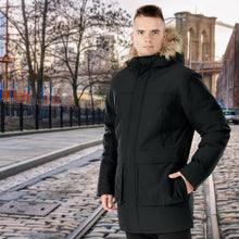 Load image into Gallery viewer, Men's Hooded Insulated Winter Puffer Parka Coat-Black-XXXL