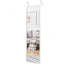Load image into Gallery viewer, Full Length Metal Door Mirror with Adjustable Hook-White