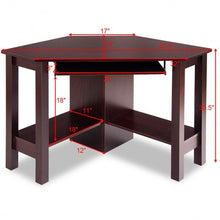 Load image into Gallery viewer, Wooden Study Computer Corner Desk with Drawer-Coffee