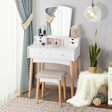 Load image into Gallery viewer, Vanity Table Set Dressing Table Cushioned Stool Makeup Table