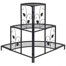 Load image into Gallery viewer, 3 Tier Floral Corner Metal Plant Pot Rack