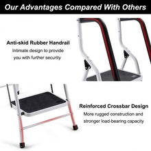Load image into Gallery viewer, 2-in-1 Non-slip 4 Step Folding Stool Ladder with Handrails