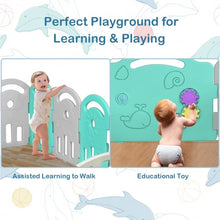 Load image into Gallery viewer, 18-Panel Baby Playpen with Music Box & Basketball Hoop-Gray