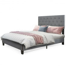 Load image into Gallery viewer, Queen Size Upholstered Panel Bed With Linen Panel