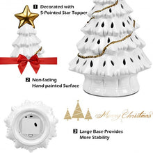 Load image into Gallery viewer, 11" Pre-Lit Ceramic Hollow Christmas Tree with LED Lights