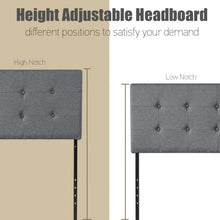 Load image into Gallery viewer, Height Adjustable Tufted Linen Fabric Upholstered Queen/Full Size Headboard-Gray