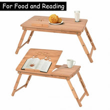 Load image into Gallery viewer, Portable Bamboo Laptop Desk Table with Drawer