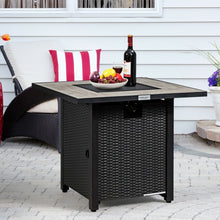 Load image into Gallery viewer, 30� Square Propane Gas Fire Pit Table Ceramic Tabletop