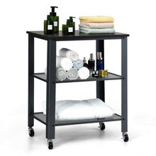 Load image into Gallery viewer, 3-Tier Kitchen Utility Industrial Cart with Storage-Black