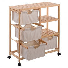 Load image into Gallery viewer, 2 Section Storage Shelf Unit with 4 Fabric Drawers