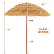 Load image into Gallery viewer, 6.5ft Portable Thatched Tiki Beach Umbrella with Adjustable Tilt for Poolside and Backyard