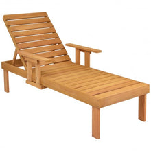 Load image into Gallery viewer, Patio Side Deck Wood Chaise Sun Lounger
