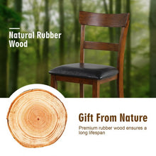 Load image into Gallery viewer, 2Pcs Counter Height Chair Set with Leather Seat and Rubber Wood Legs
