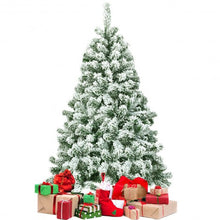 Load image into Gallery viewer, 4.5 ft Snow Flocked Artificial Christmas Tree with 400 Tips and Foldable Base