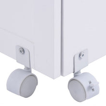 Load image into Gallery viewer, White Folding Swing Craft Table Storage Shelves Cabinet