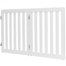 Load image into Gallery viewer, 24" Folding Standing 2/3 Panels Wood Pet Fence-White-A