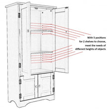 Load image into Gallery viewer, Accent Storage Cabinet Adjustable Shelves-Black