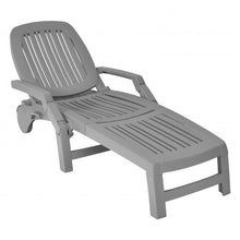 Load image into Gallery viewer, Adjustable Patio Sun Lounger with Weather Resistant Wheels-Gray