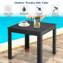 Load image into Gallery viewer, Wooden Square Patio Coffee Bistro Table-Black