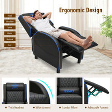 Load image into Gallery viewer, Massage Gaming Recliner Chair w/Headrest & Adjustable Backrest - Home Theater-BL