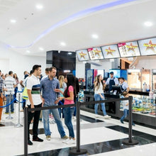 Load image into Gallery viewer, 6 pcs Retractable Black Stanchion Posts Queue Pole