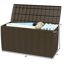 Load image into Gallery viewer, 80 Gallon Plastic Deck Storage Box Tool Box Patio Storage Container-Brown