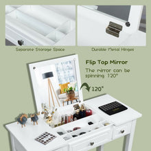 Load image into Gallery viewer, Vanity Dressing Table Set with Flip Top Mirror 3 Drawers
