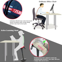 Load image into Gallery viewer, Adjustable Swivel Sitting Balance Wobble Stool Standing Desk Chair-Red