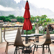 Load image into Gallery viewer, 10ft 3 Tier Patio Umbrella Aluminum Sunshade Shelter Double Vented-Burgundy