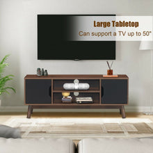 Load image into Gallery viewer, 50" Wood Media TV Stand with Storage Shelf-Black